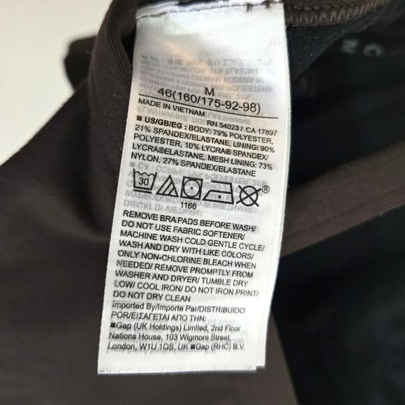 Gap Brown Square Neck Sports Bra Size M - Picture 5 of 6